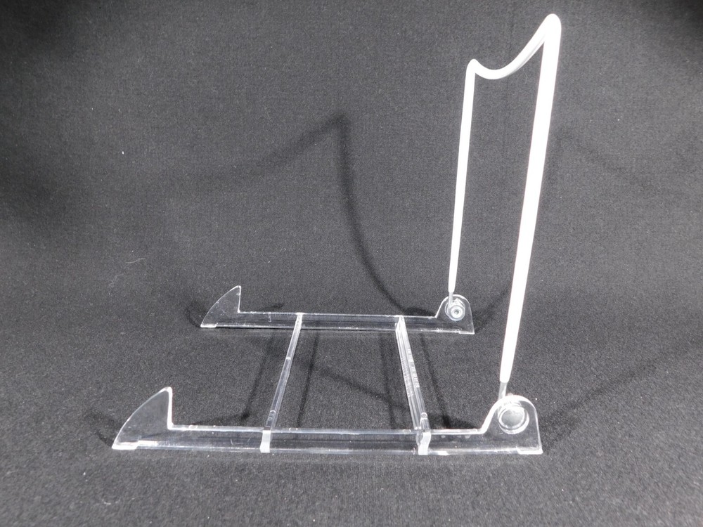 Easel Display Stand Large Size Adjustable Clear Acrylic White Back