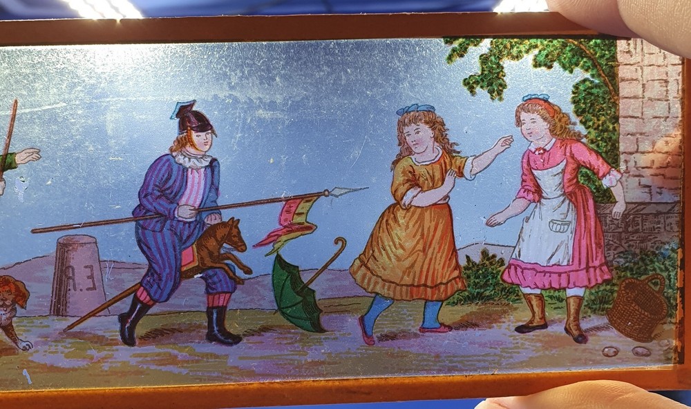 5 Vintage Glass Panoramic Magic Lantern Slides