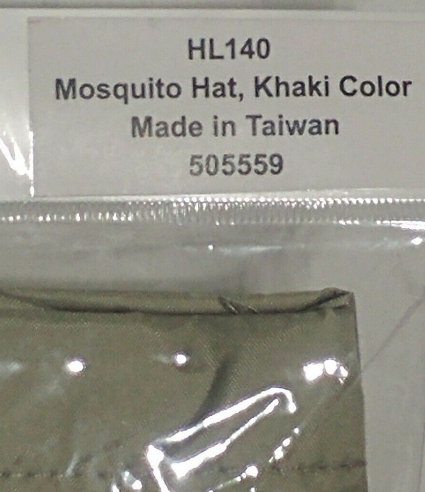 Pocket Mosquito Hat w/ chinstrap.- Beige. One size