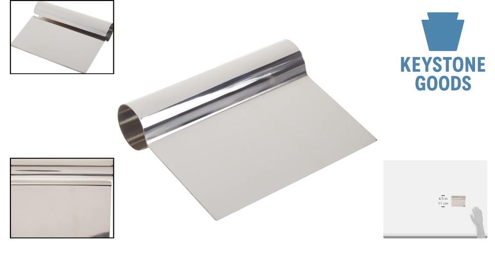 Winware Stainless Steel Dough Scraper with Ergonomic Handle