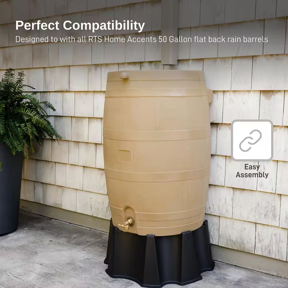 50 Gal. Rain Collection Accessory Barrel Black Stand