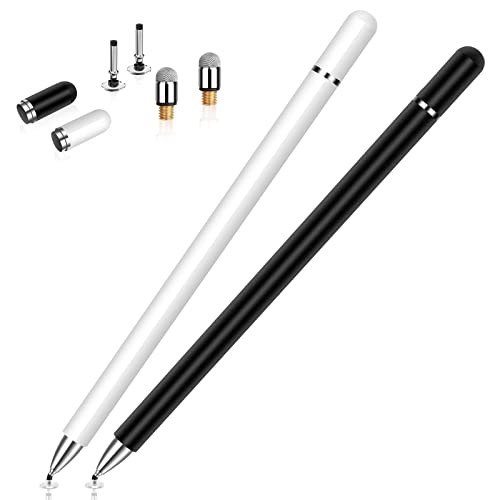 Stylus Pens for Touchscreen,2 Pack High Sensitivity & Precision Black/White
