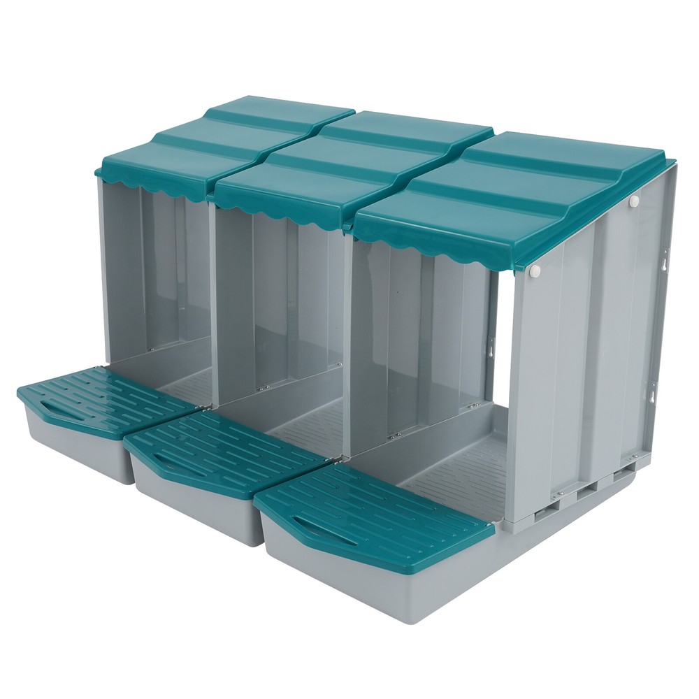 Modern Chicken Laying Box 3-Compartment Chicken Nesting Box with Egg Collection