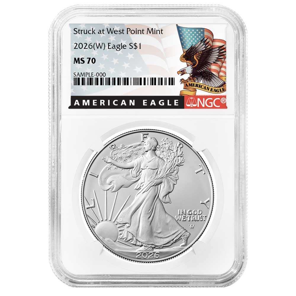 2026 (W) $1 American Silver Eagle NGC MS70 Black Label