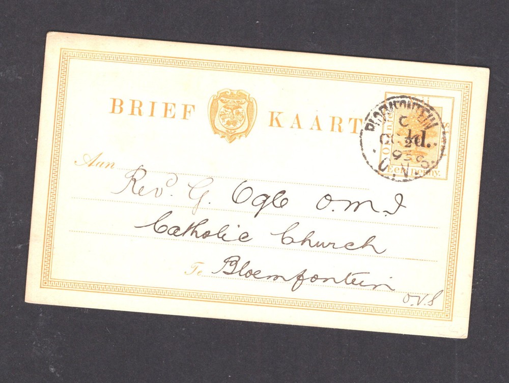 Orange  Free  State   nice  postal  card  1893  nice  cancel
