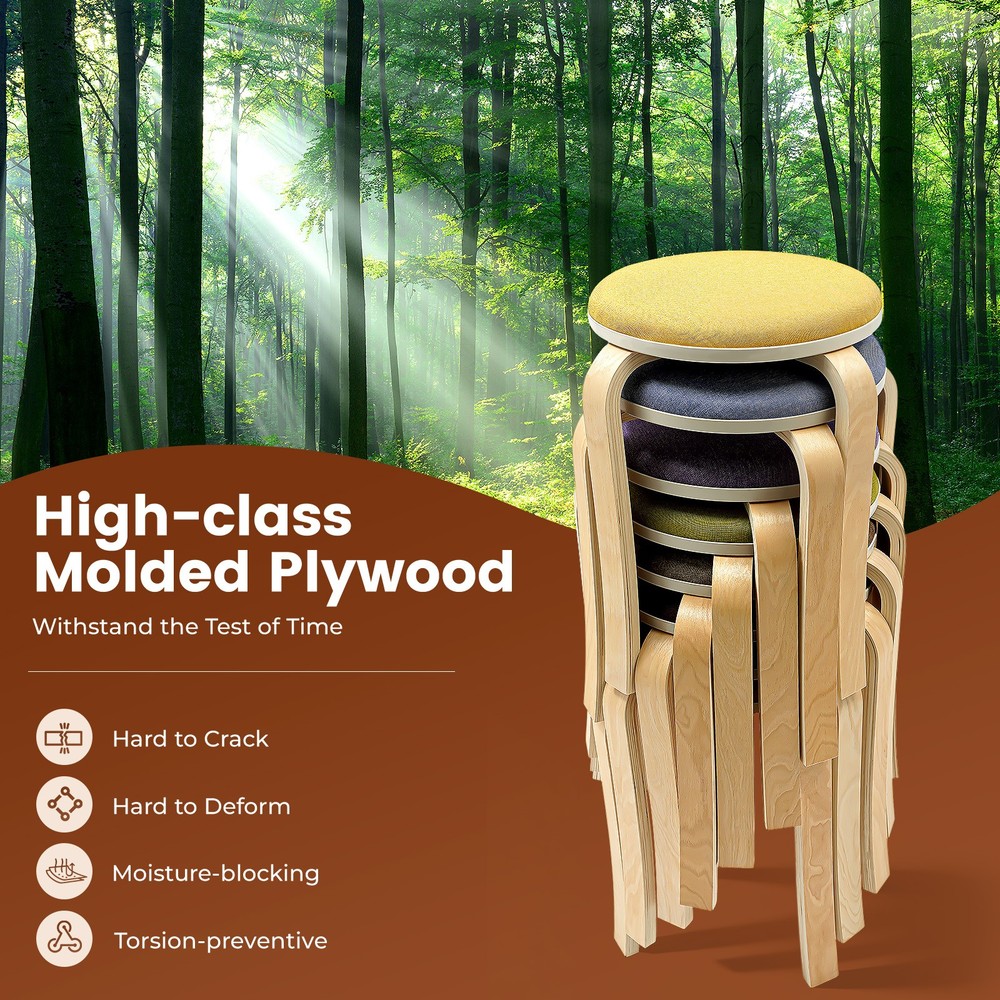 Stackable Stools Stackable Round Stools Set of 8 Stacking Wooden Stools