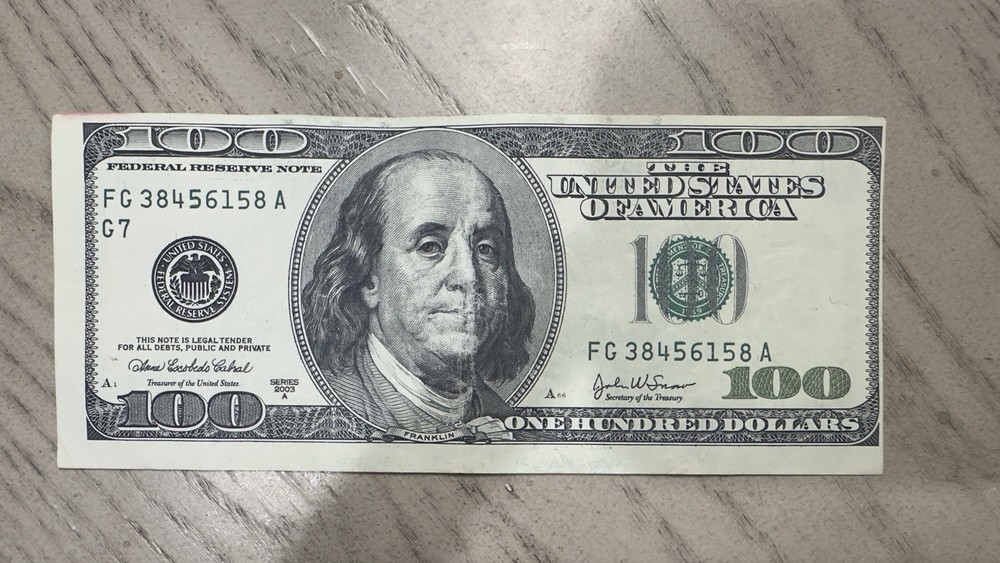 2003 $100 Federal Reserve Note – Major Dual-Side Misalignment Error – Rare!