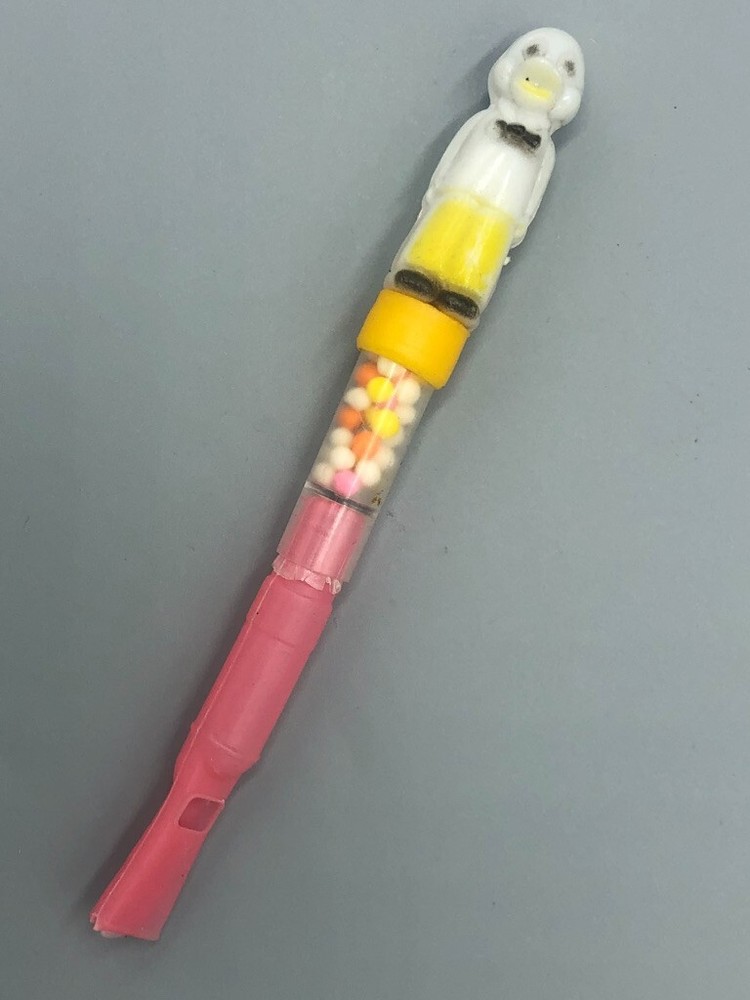 c 1980 DUCK WHISTLE Plastic CANDY CONTAINER Vintage