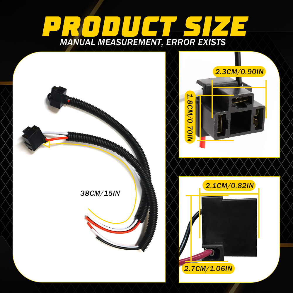 H4 9003 HB2 Female Socket LED Replacement Headlight Connector Wire Harness Plug
