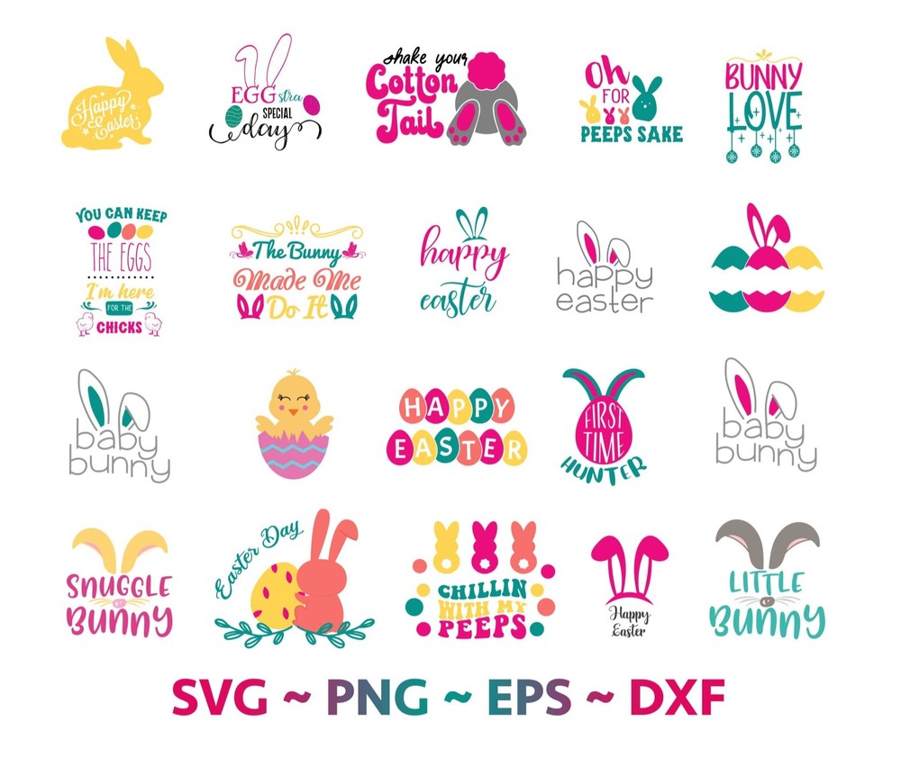 Bunny Face Svg bundle, Easter Svg, Bunny Face Easter, Bunny Easter Svg, Easter