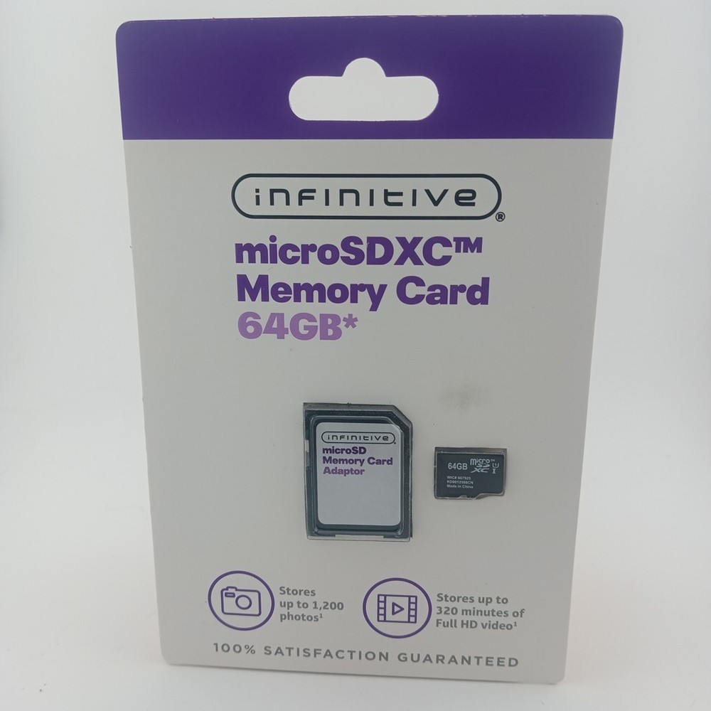 64gb INFINITIVE Micro SDXC + adapter Flash Memory Card  SD