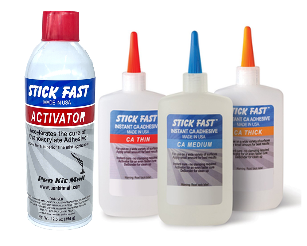 LARGE Stick Fast CA Cyanoacrylate Glue Starter Kit Thin Medium Thick Activator