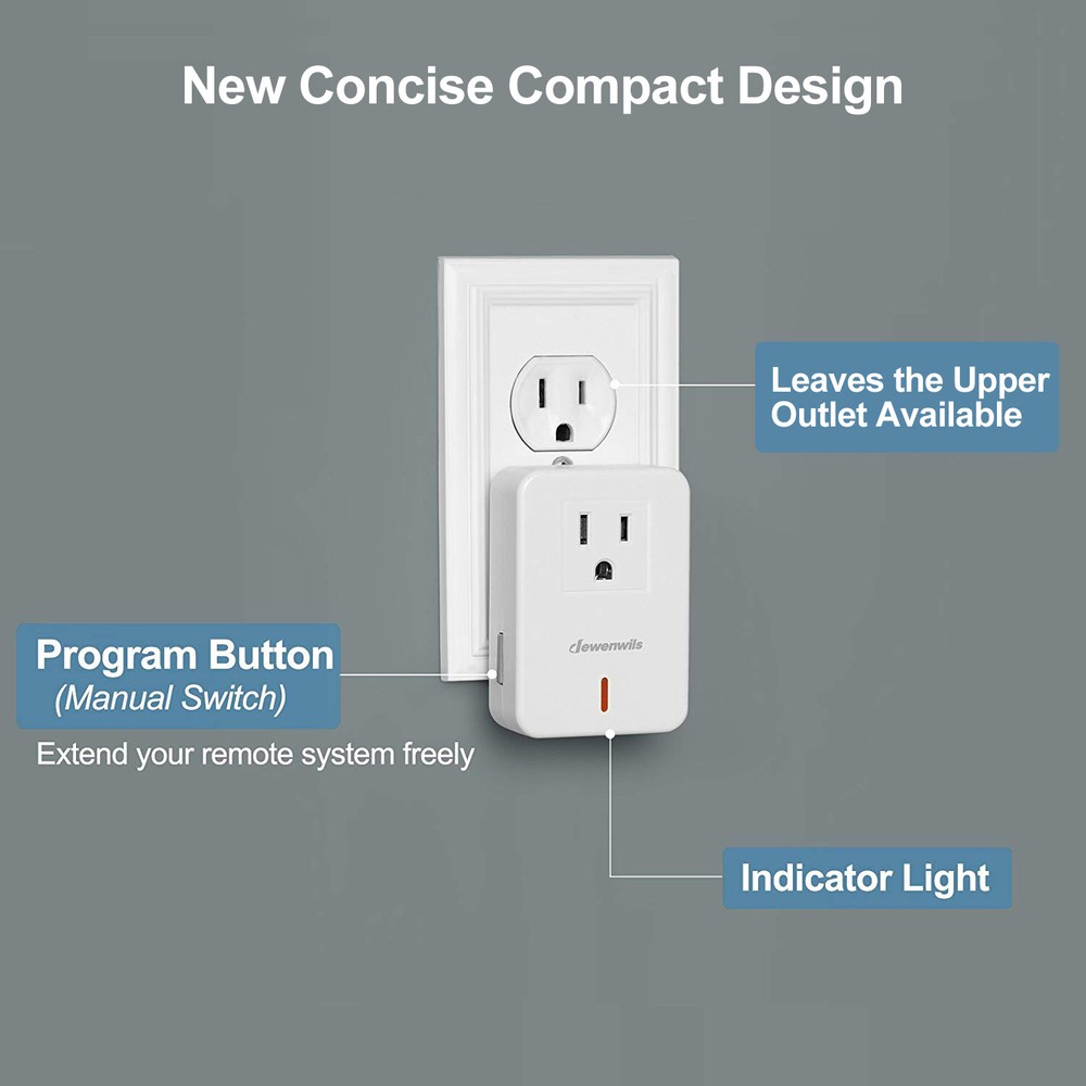 DEWENWILS Remote Control Outlet Wireless Wall Mounted Light Switch