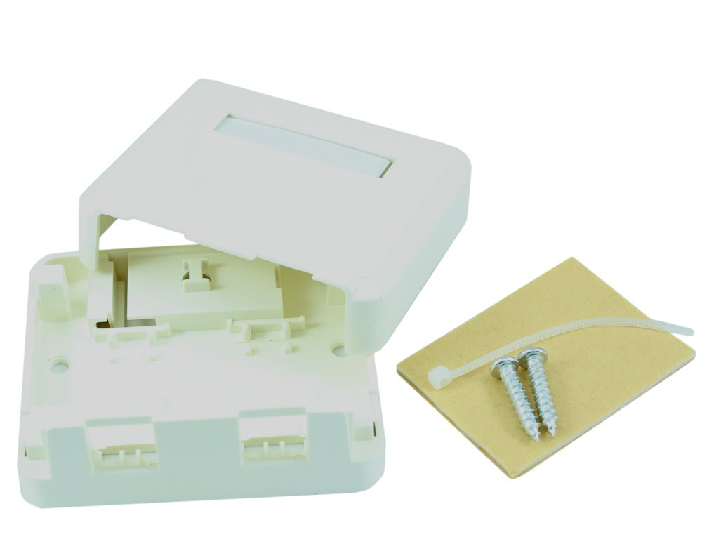 Wallplate: Surface Mount Type Keystone 2 Hole - White