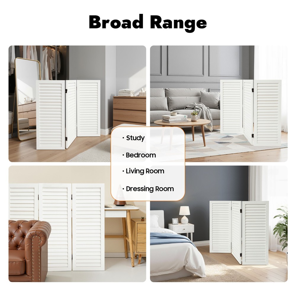 3 Panel Room Divider Folding Privacy Screen Wall Partition Home Office Separator