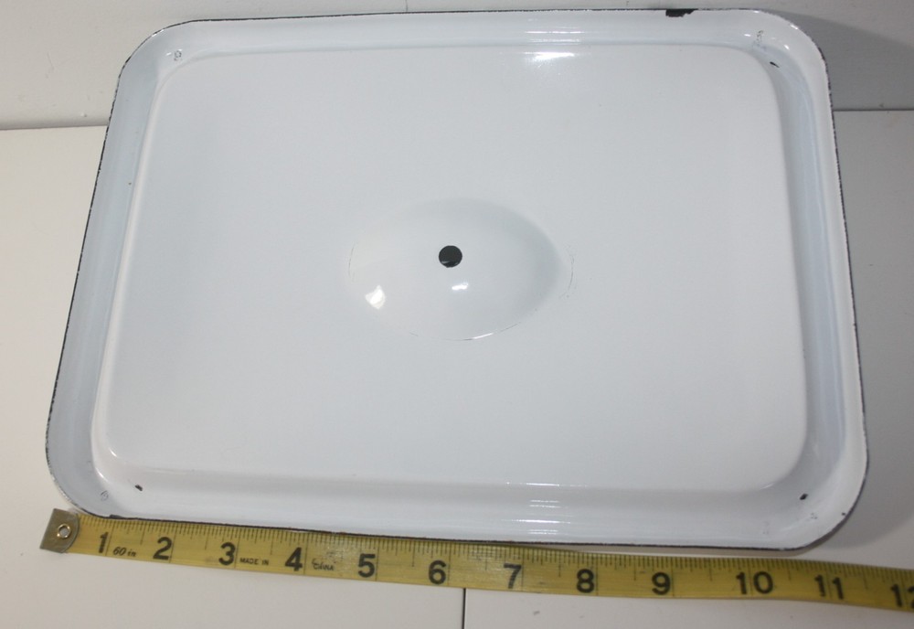 White Enamelware Replacement Lid Rectangle 11.75X8.75