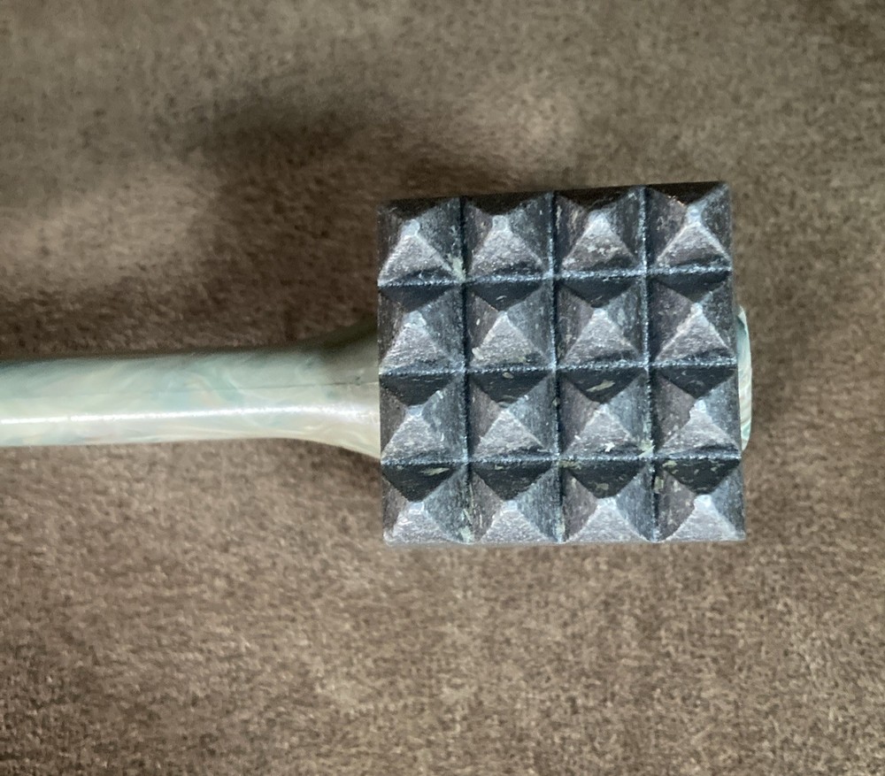 Vintage Melamine Meat Tenderizer Mallet W Marbled Handle
