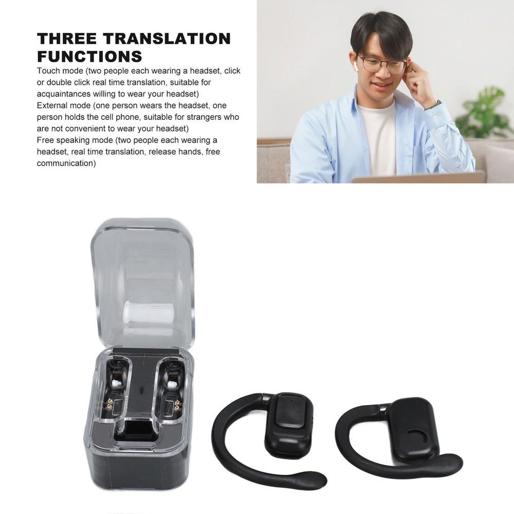 Translator Earbuds 144 Languages Wireless Language Translator Earhooks Earbuds