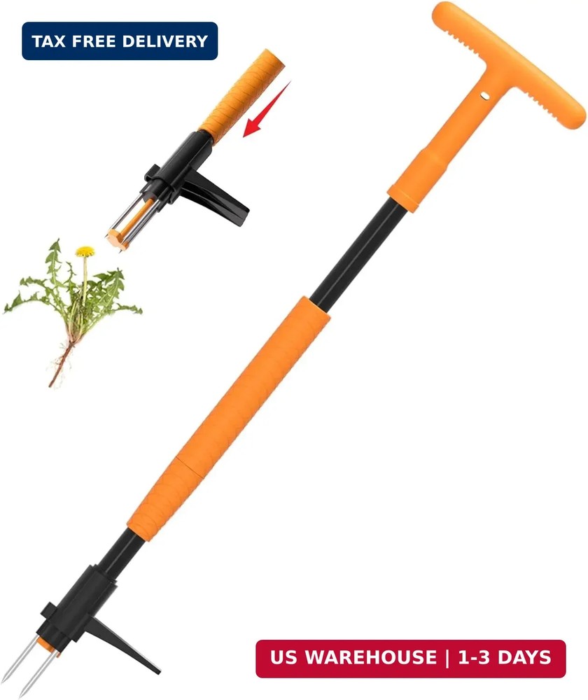 Weed Puller Tool, Fully Stand Up Weeding Tool With 3 Claws - Zero Bending and Ba