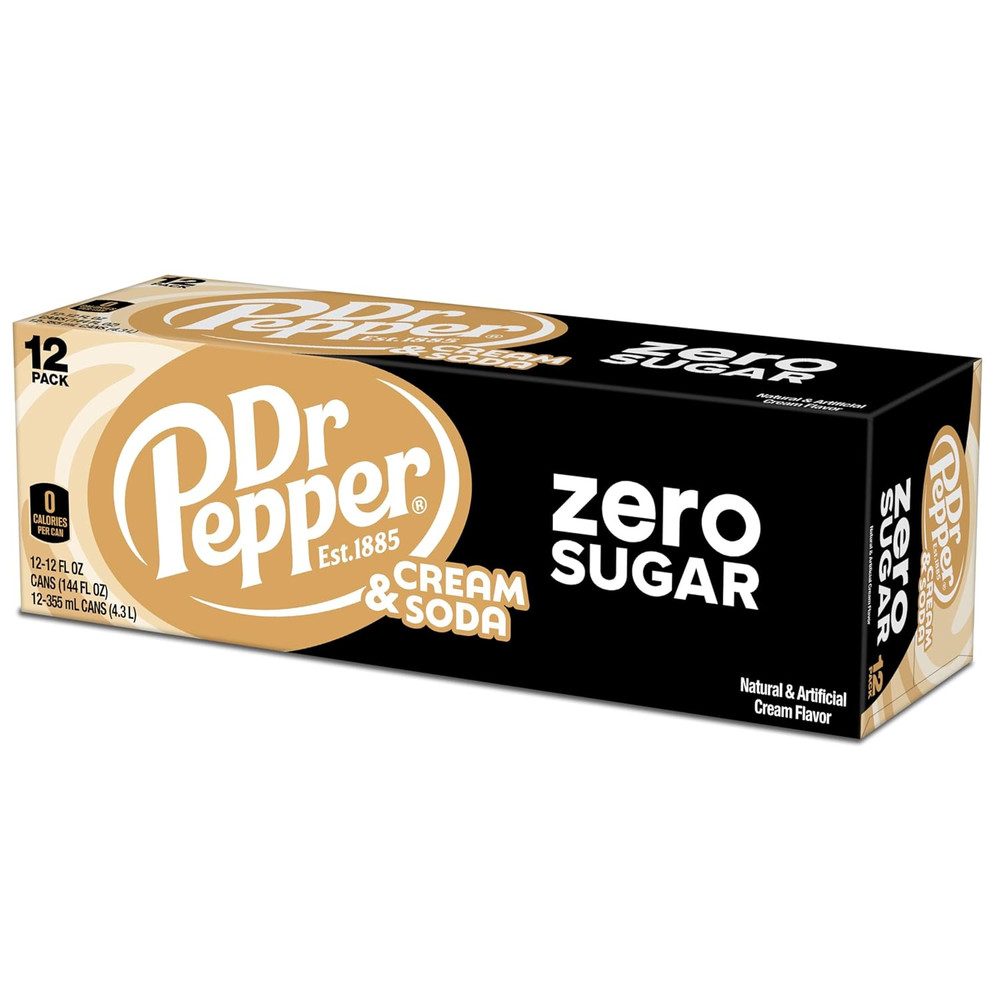 and Cream Soda Zero Sugar, 12 Fl Oz Cans, 12 Pack