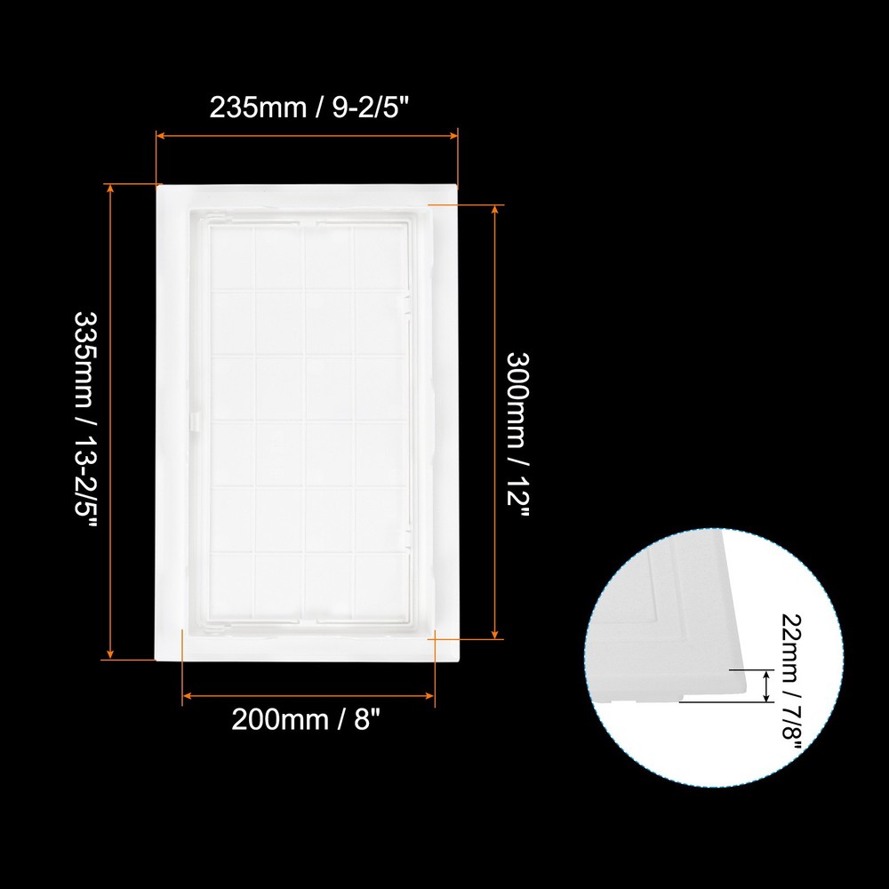 12x8 Inch(295x195mm) Removable Hinged Access Panel, Access Doors, White