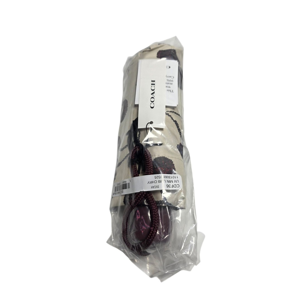New Coach Mini Umbrella Cherry Print Off White NWT