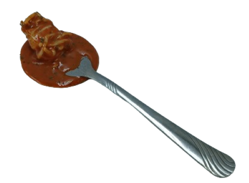 Display Fake Food Prop Spaghetti & Sauce On Fork