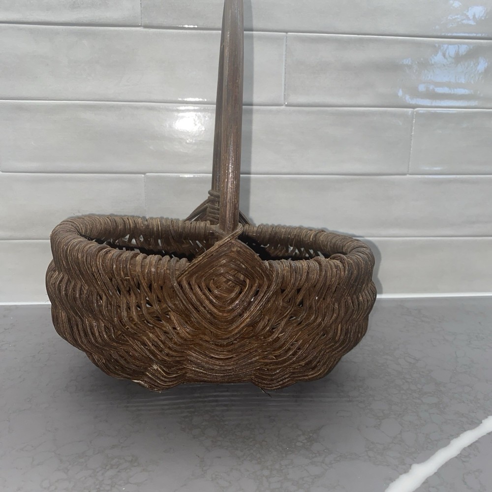 Buttocks basket handcrafted egg gathering herb harvest  primitive
