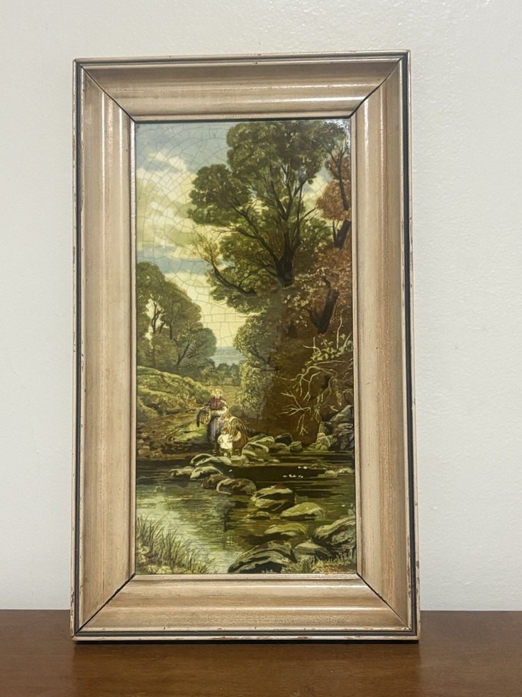 Rare Mintons Hand Painted Framed Tile