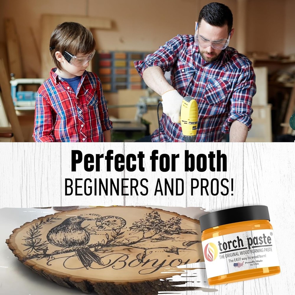 Versatile Non-Toxic Wood Burning Paste - 3 OZ for Easy Stencil Crafting