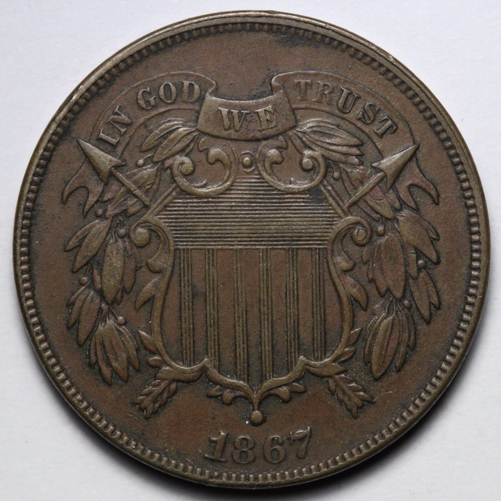 1867 Two Cent Piece UNC *UNCIRCULATED* MS E184 STFM