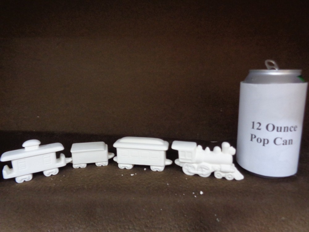 E276 - SMALL  4 Piece Ceramic Bisque Train - Ready to Paint