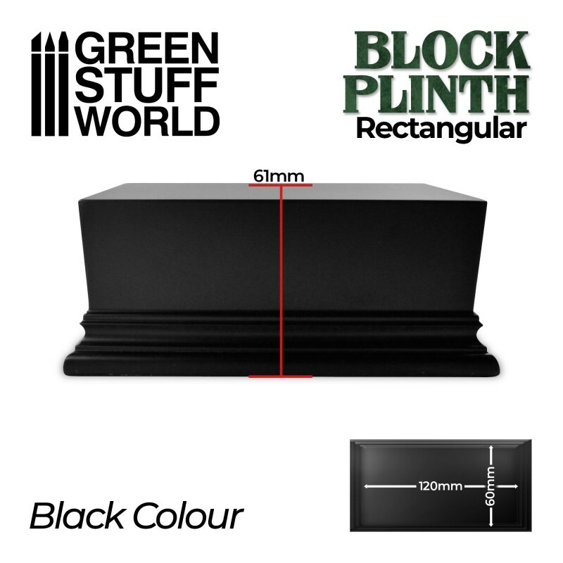 Rectangular Top Display Plinth 12x6cm - Black figures exhibition 40k