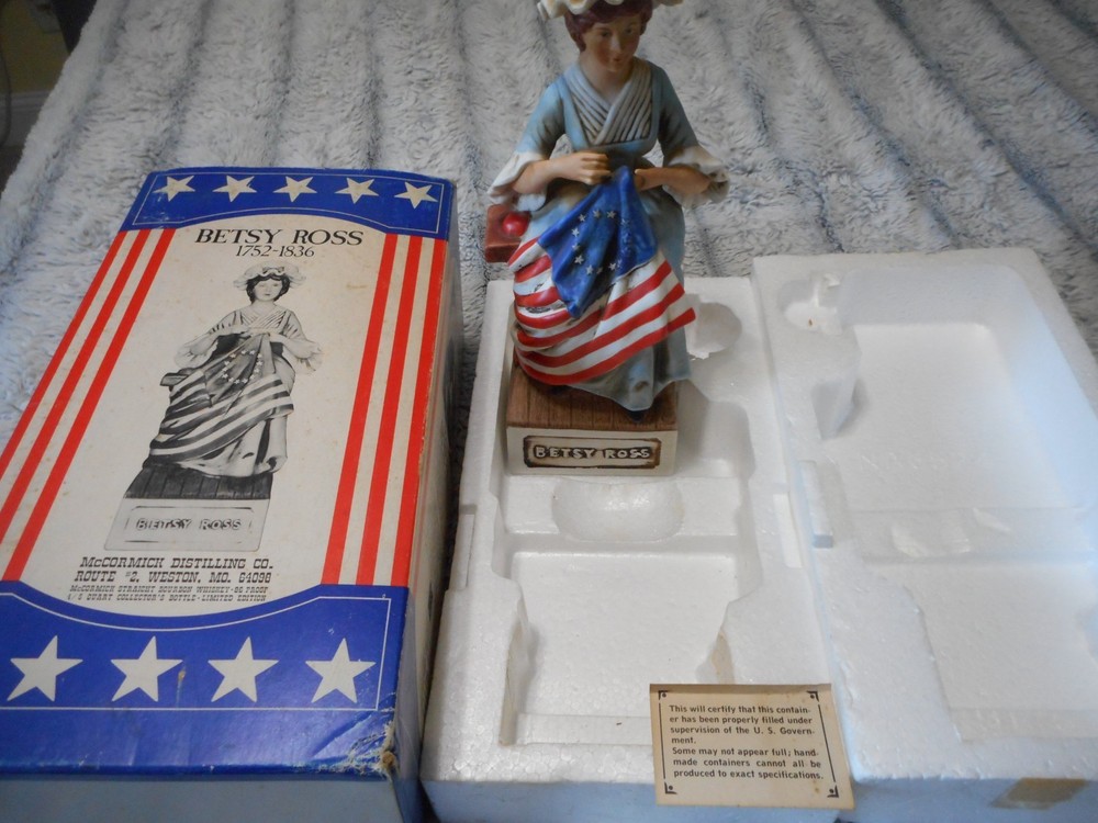 Empty  McCormick Whiskey Decanter In Box Betsy Ross