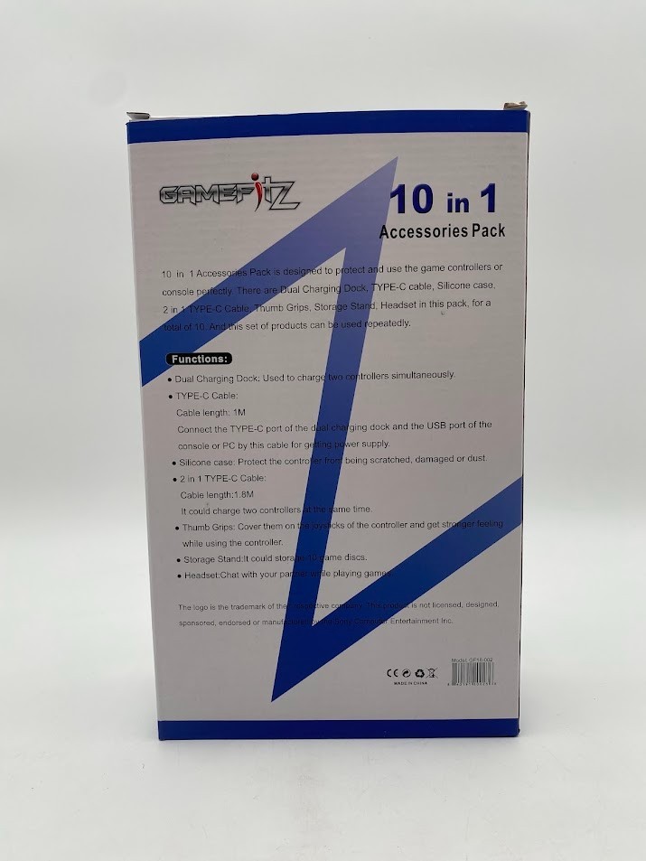 GameFitz 10 in 1 Accessories Pack with box