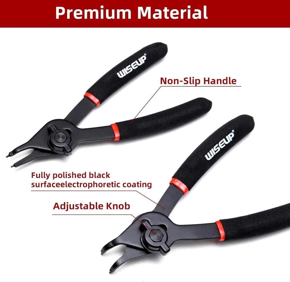 Professional Grade Snap Ring Pliers - 12 Piece Set