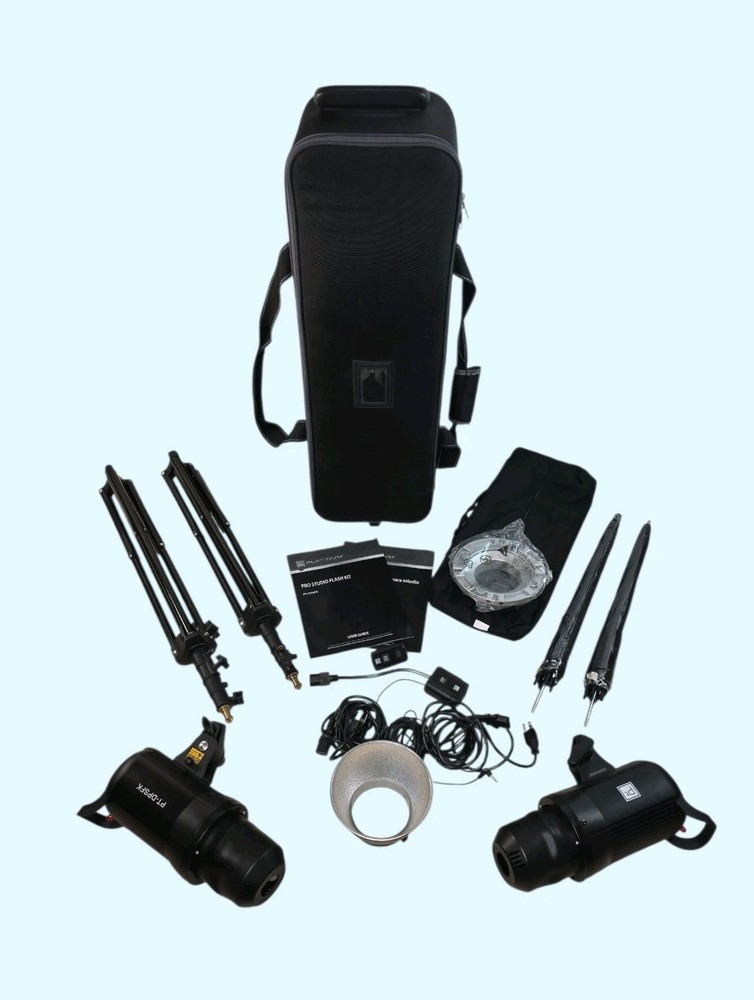 Platinum Pro Studio Flash Kit PT-DPSFK w/2X Stands, Softbox, Reflector Great Con
