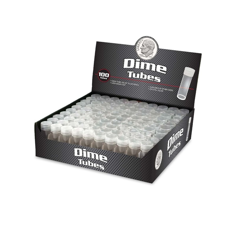 100 BCW Dime Sized Coin Tubes