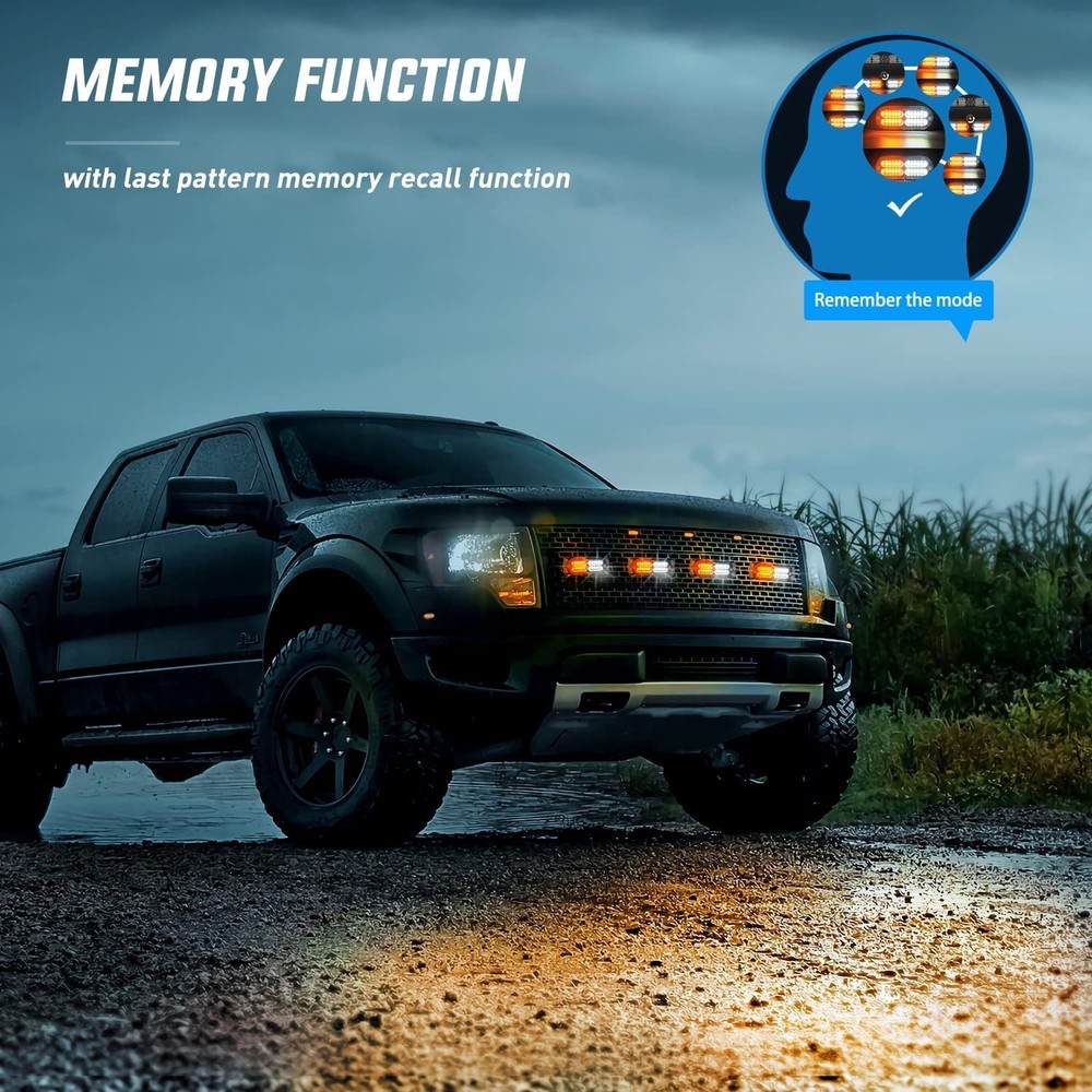 12-24V 24 LED Bright White Sync Feature Emergency Hazard Warning Strobe Lights