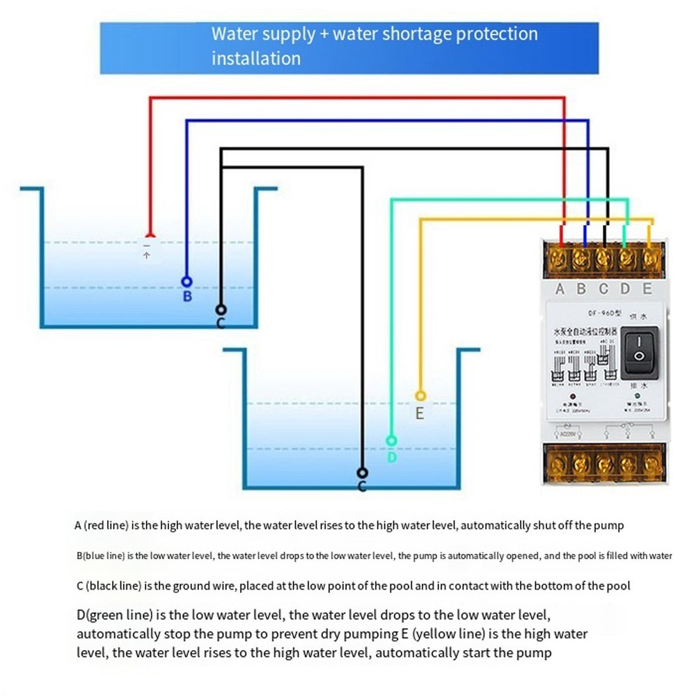 Fully Automatic Water Level Controller 25A 220V Water Tank Liquid Level6652