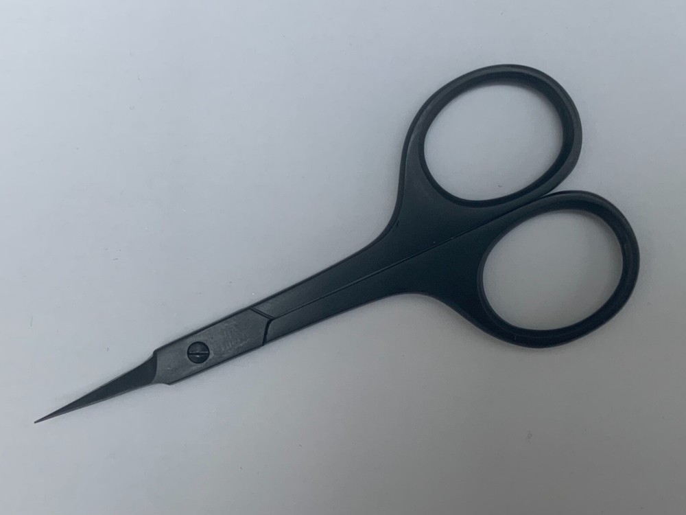 Iris Fly tying Scissors,, Fly tying tools, MATERIALS curved blade 3.5" black