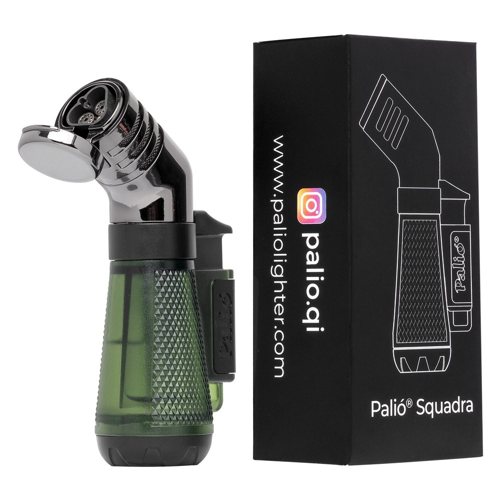 Palio Squadra Angled Triple-jet Flame Lighter, Green