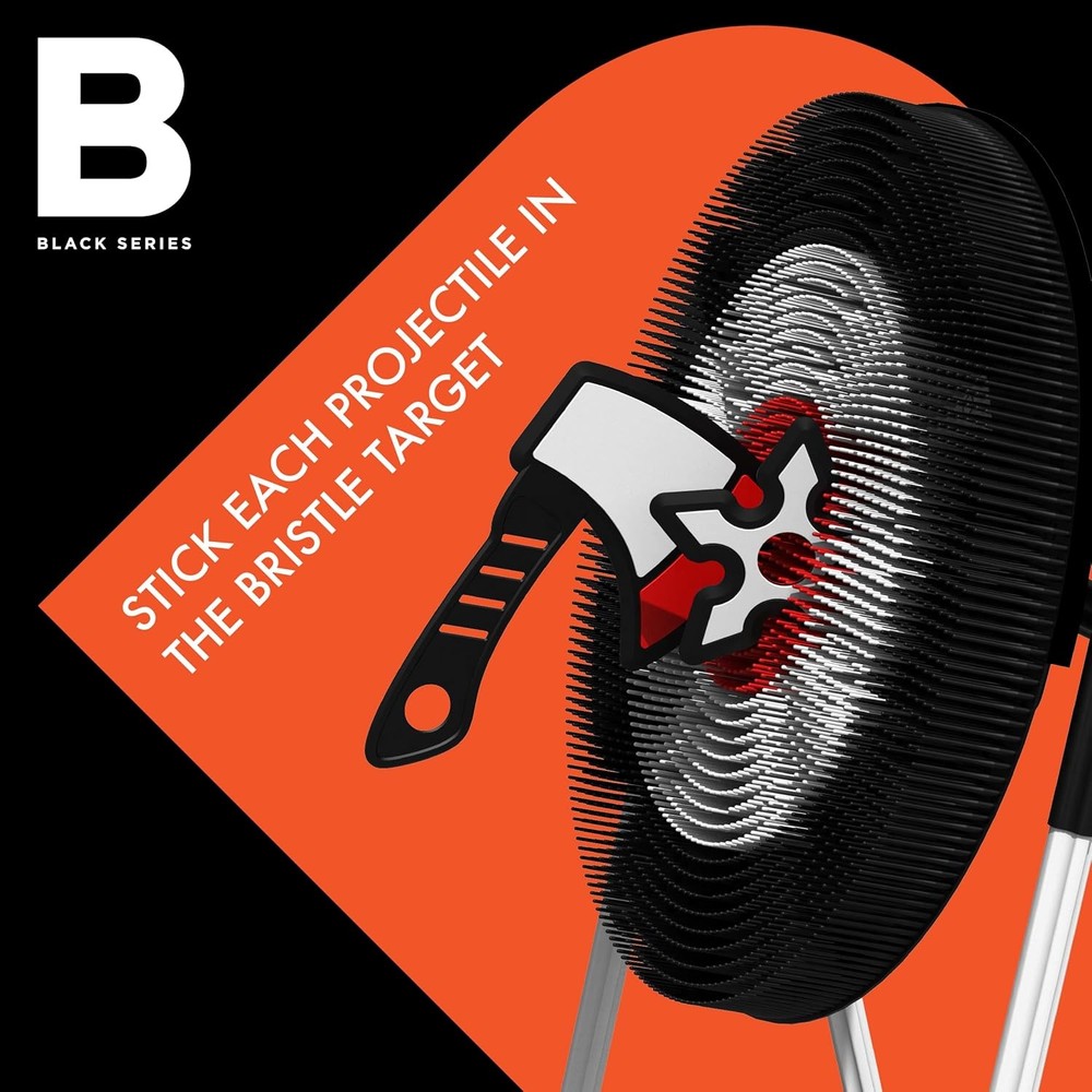 Black Series Axe Throwing Target Set, Includes 3 Axes & 4'9", Multicolor
