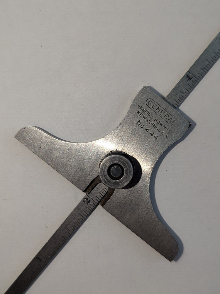 GENERAL HARDWARE MFG DEPTH PROTRACTOR GAGE SCALE NO. 444