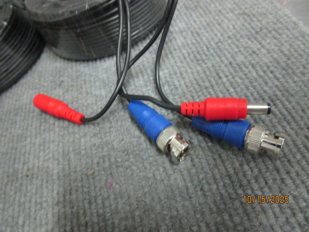 (5) Black 100' CCTV Cabels Power BNC for Home Surveillance Camera System
