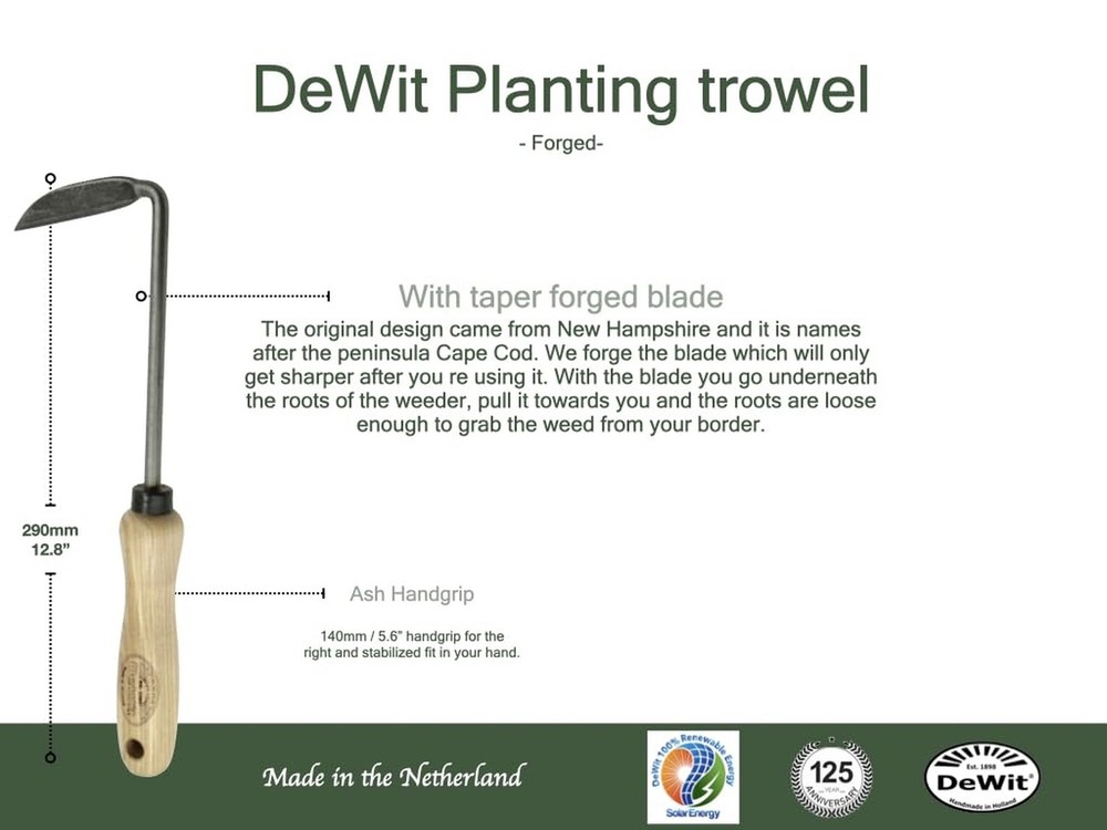 Dewit Cape Cod Weeder – Right Hand | Hand Weeding Tool for Tight Spaces |