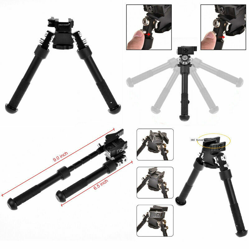 6.5-9'' inch Bipod Adjustable Pivoting Mount Tilting with Quick Release Adapter
