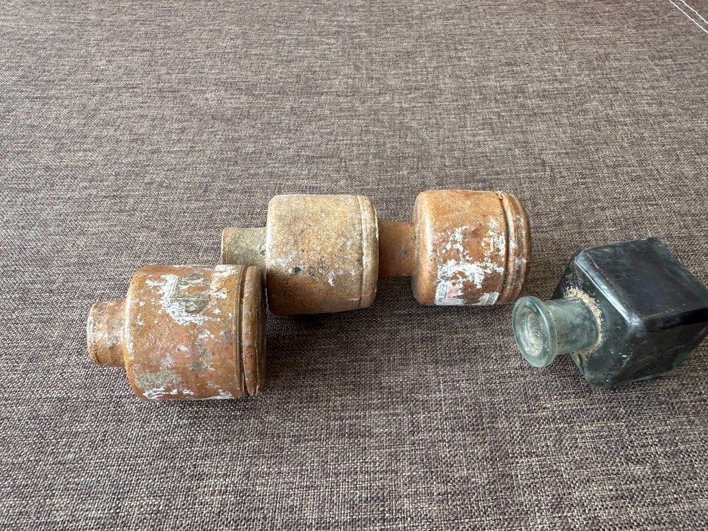 WWI Ceramic ink jars 4 pieces
