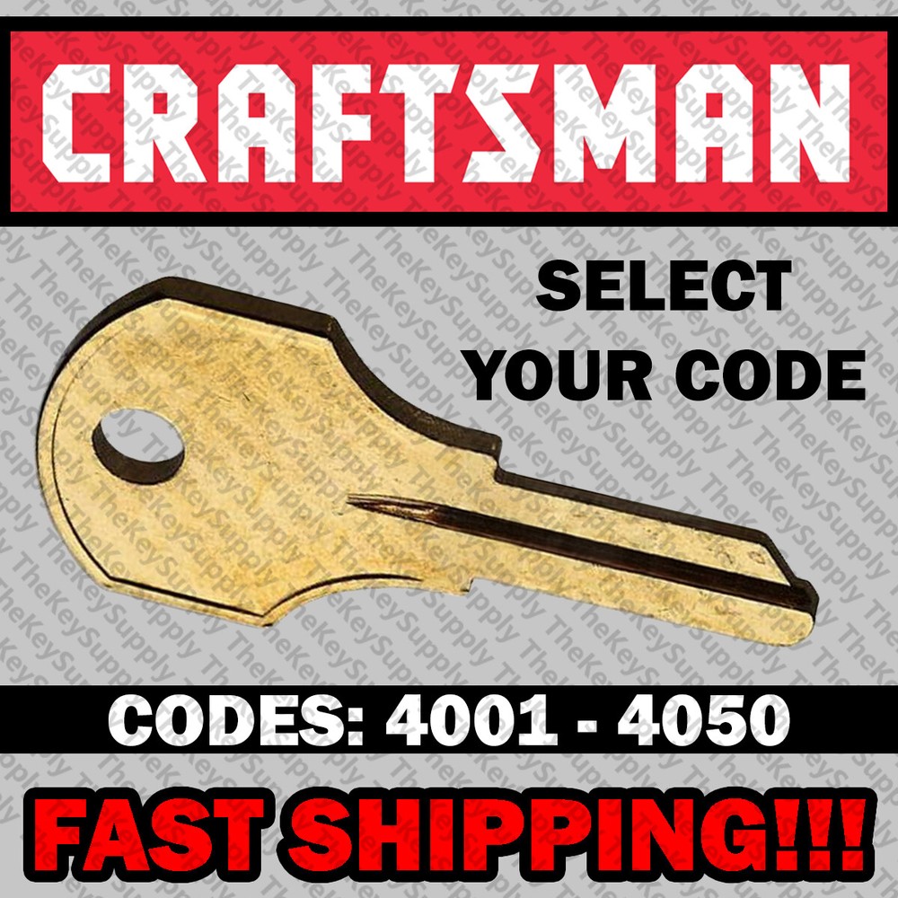 Craftsman Tool Box Key Cut to Your Code 4001 - 4050