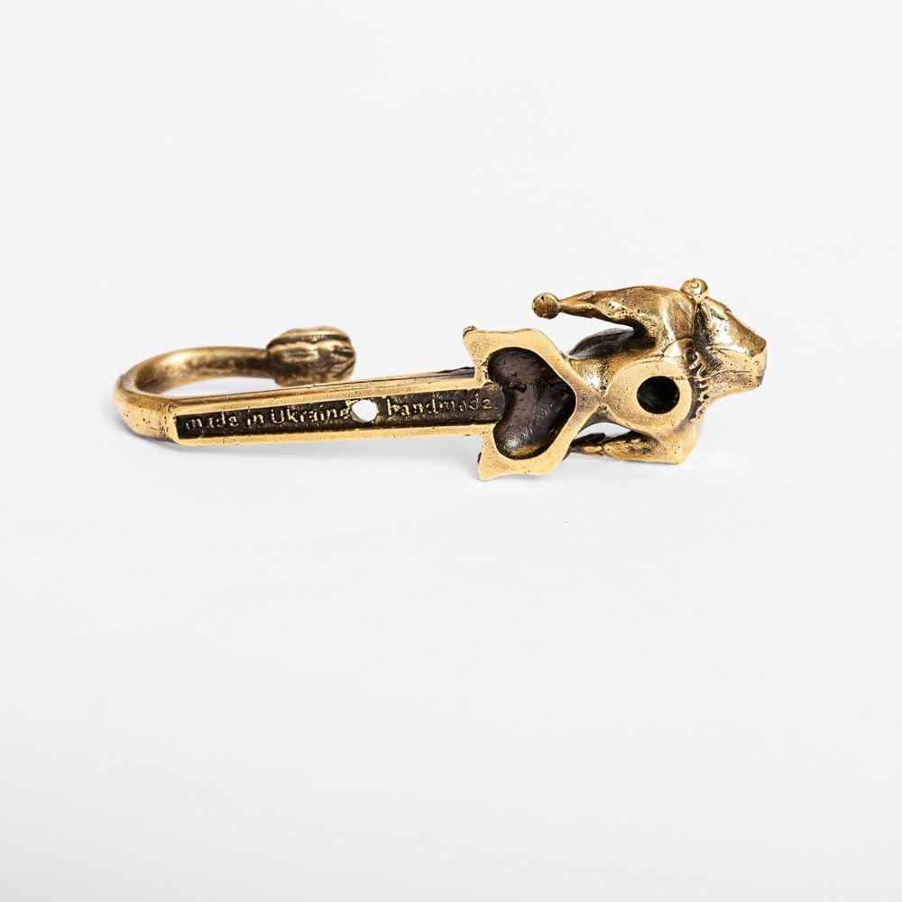 Brass Jester Wall Hook – Handmade Joker Hook, Medieval Solid Brass Decor